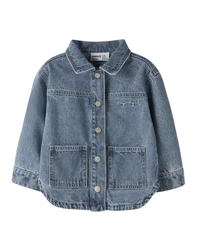 Name It - NMFLuna Glitter Denim Jakke - Medium Blue Denim/Unicorn Glitter